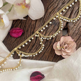 Vriksham Elegant  Pearls Wave & Gold Look Style Hipchain-G20775
